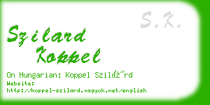 szilard koppel business card